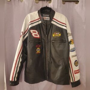 Wilsons Leather Black and White Racing Jacket